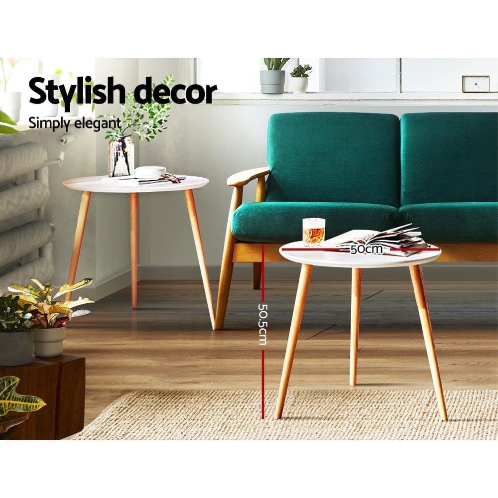 Artiss Furniture > Living Room > Coffee Tables Artiss Coffee Table Round 50CM Callix