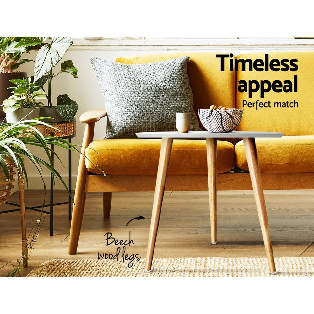 Artiss Furniture > Living Room > Coffee Tables Artiss Coffee Table Round 50CM Callix