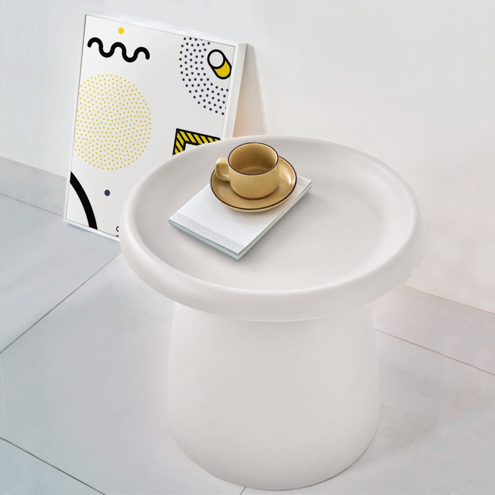 Artiss Furniture > Living Room > Coffee Tables Artiss Coffee Table Round 52CM Plastic White