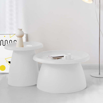 Artiss Furniture > Living Room > Coffee Tables Artiss Coffee Table Round 52CM Plastic White