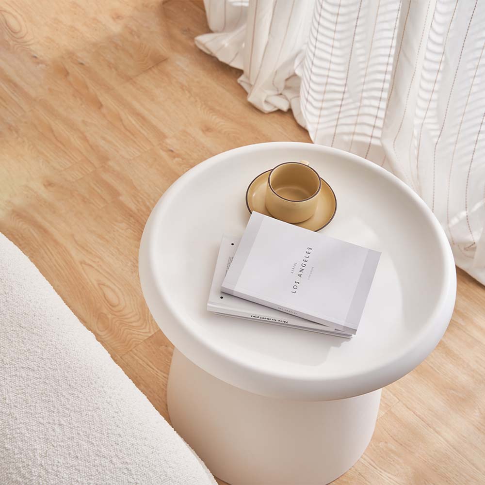 Artiss Furniture > Living Room > Coffee Tables Artiss Coffee Table Round 52CM Plastic White