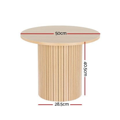 Artiss Furniture > Living Room > Coffee Tables Artiss Coffee Table Round Fluted Base PIIA