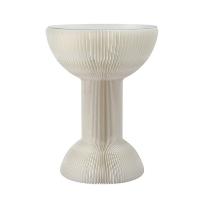 Artiss Furniture > Living Room > Coffee Tables Artiss Paper End Table Honeycomb Coffee Table Foldable Round Bedside Side Table White 40x55cm