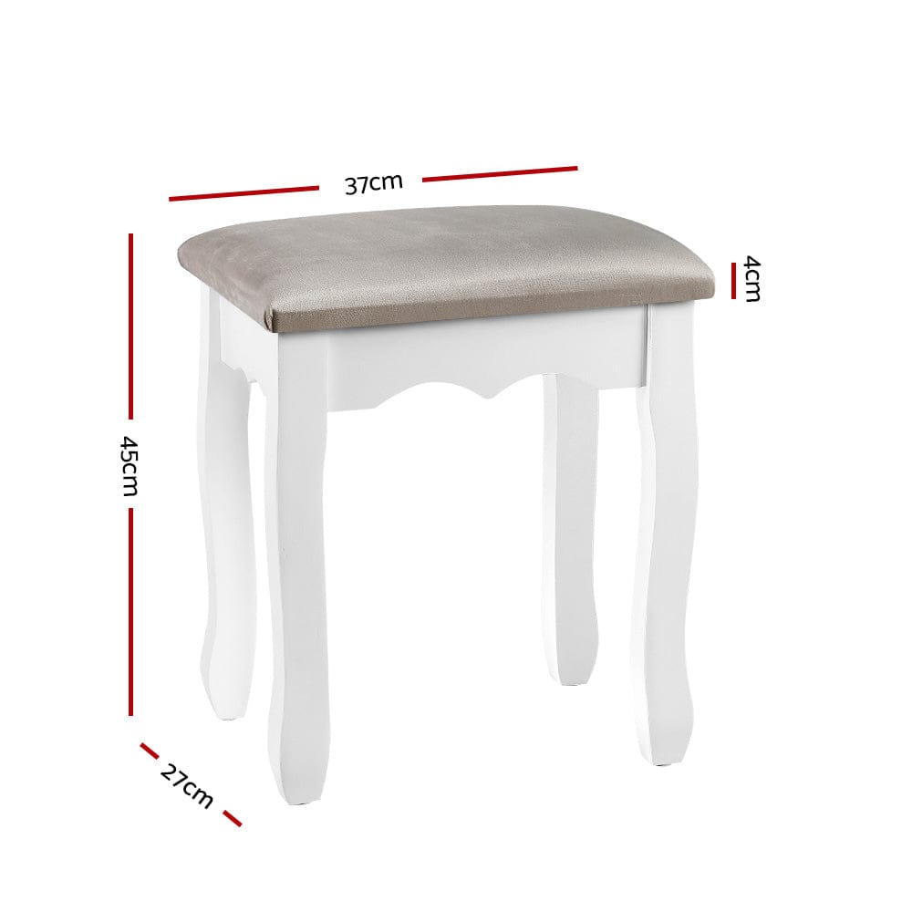 Artiss Furniture > Living Room > Ottomans & Footstools Artiss Dressing Table Stool Velvet Grey