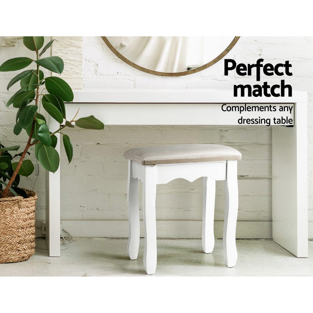 Artiss Furniture > Living Room > Ottomans & Footstools Artiss Dressing Table Stool Velvet Grey