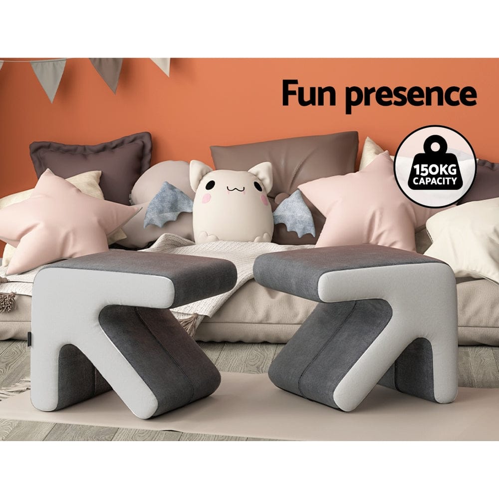 Artiss Furniture > Living Room > Ottomans & Footstools Artiss Ottoman Foot Stool Arrow Linen Grey