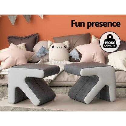Artiss Furniture > Living Room > Ottomans & Footstools Artiss Ottoman Foot Stool Arrow Linen Grey