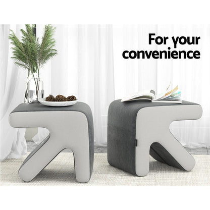 Artiss Furniture > Living Room > Ottomans & Footstools Artiss Ottoman Foot Stool Arrow Linen Grey