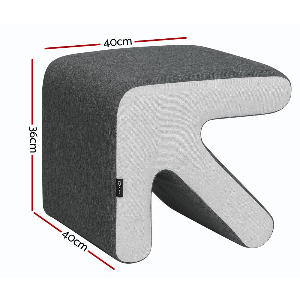Artiss Furniture > Living Room > Ottomans & Footstools Artiss Ottoman Foot Stool Arrow Linen Grey