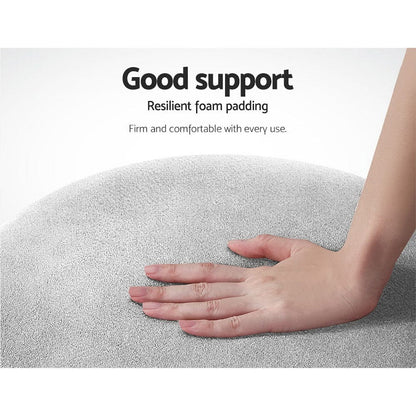 Artiss Furniture > Living Room > Ottomans & Footstools Artiss Ottoman Foot Stool Round Velvet Grey