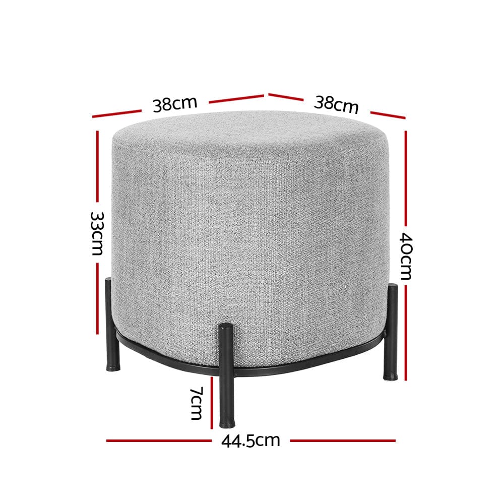 Artiss Furniture > Living Room > Ottomans & Footstools Artiss Ottoman Foot Stool Square Linen Grey