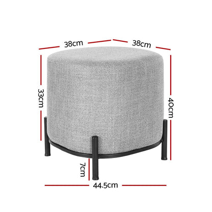 Artiss Furniture > Living Room > Ottomans & Footstools Artiss Ottoman Foot Stool Square Linen Grey