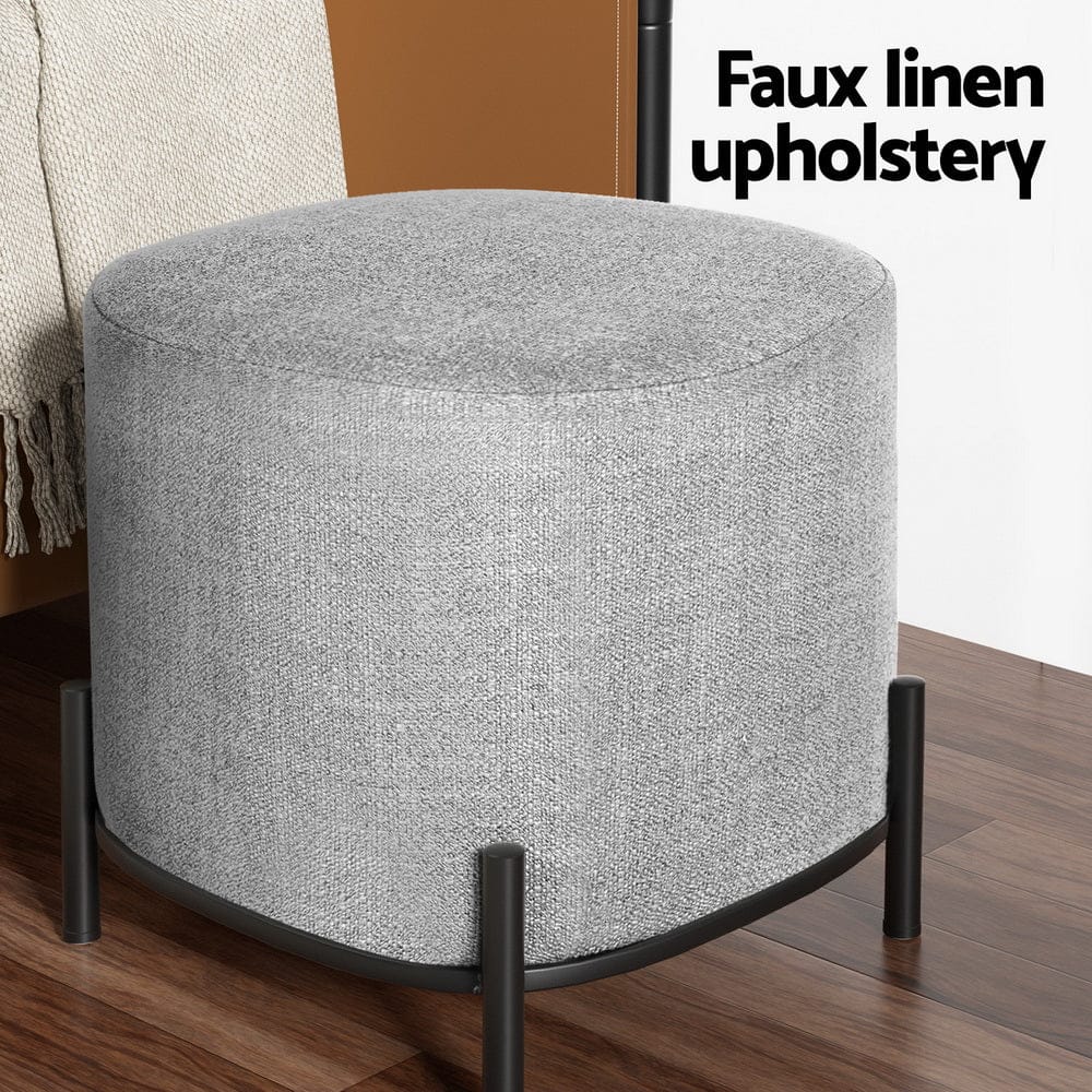 Artiss Furniture > Living Room > Ottomans & Footstools Artiss Ottoman Foot Stool Square Linen Grey