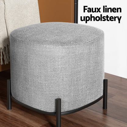 Artiss Furniture > Living Room > Ottomans & Footstools Artiss Ottoman Foot Stool Square Linen Grey