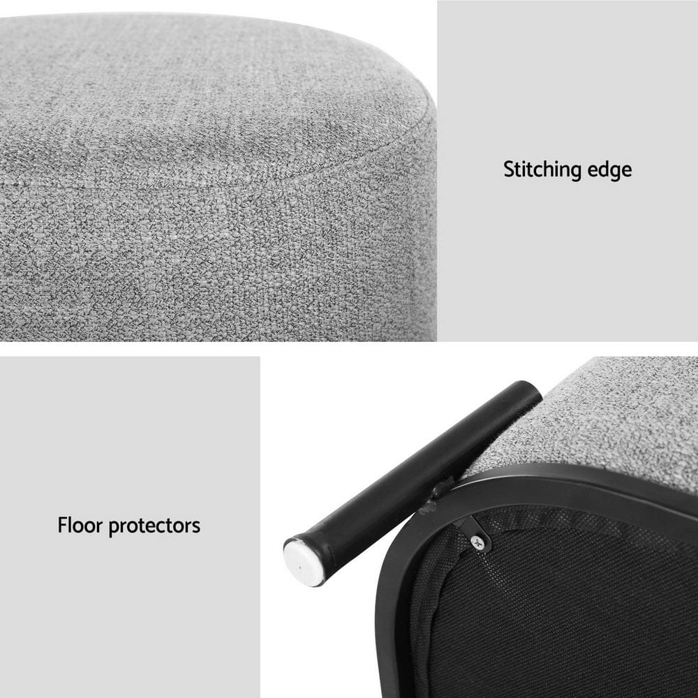 Artiss Furniture > Living Room > Ottomans & Footstools Artiss Ottoman Foot Stool Square Linen Grey
