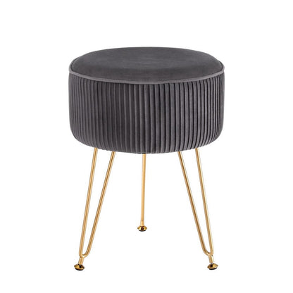 Artiss Furniture > Living Room > Ottomans & Footstools Artiss Ottoman Foot Stool Vanity Velvet Round Grey
