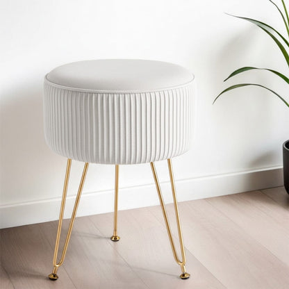 Artiss Furniture > Living Room > Ottomans & Footstools Artiss Ottoman Foot Stool Vanity Velvet Round White
