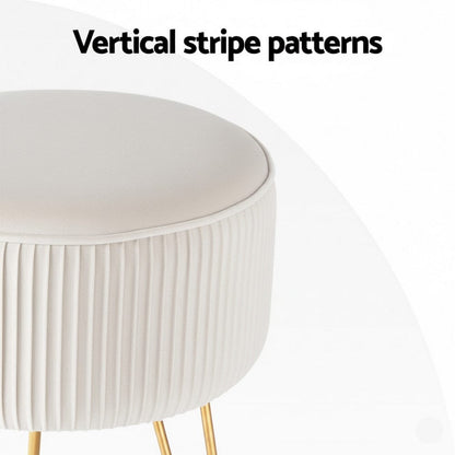 Artiss Furniture > Living Room > Ottomans & Footstools Artiss Ottoman Foot Stool Vanity Velvet Round White
