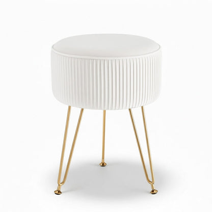 Artiss Furniture > Living Room > Ottomans & Footstools Artiss Ottoman Foot Stool Vanity Velvet Round White