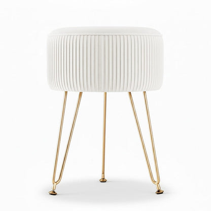 Artiss Furniture > Living Room > Ottomans & Footstools Artiss Ottoman Foot Stool Vanity Velvet Round White