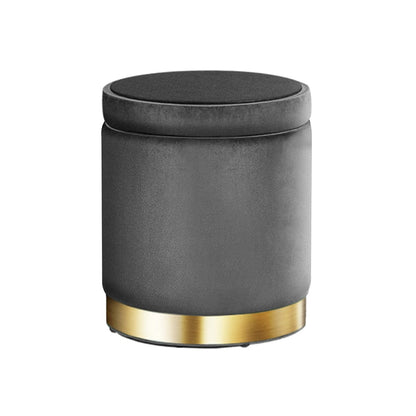 Artiss Furniture > Living Room > Ottomans & Footstools Artiss Ottoman Storage Foot Stool Round Velvet Charcoal
