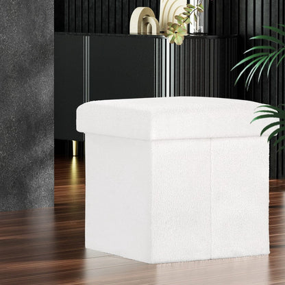 Artiss Furniture > Living Room > Ottomans & Footstools Artiss Ottoman Storage Foot Stool Vanity Square Teddy