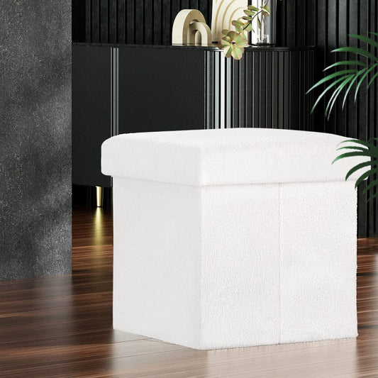 Artiss Furniture > Living Room > Ottomans & Footstools Artiss Ottoman Storage Foot Stool Vanity Square Teddy