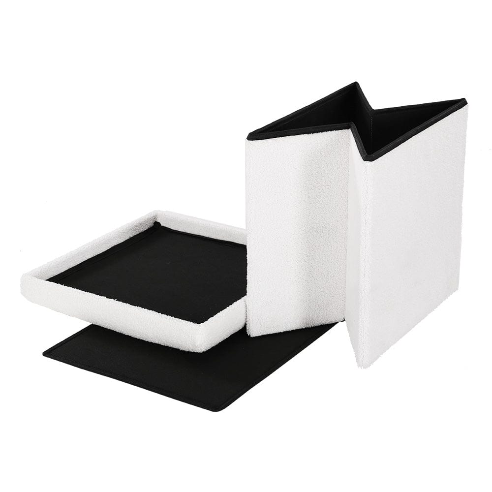 Artiss Furniture > Living Room > Ottomans & Footstools Artiss Ottoman Storage Foot Stool Vanity Square Teddy