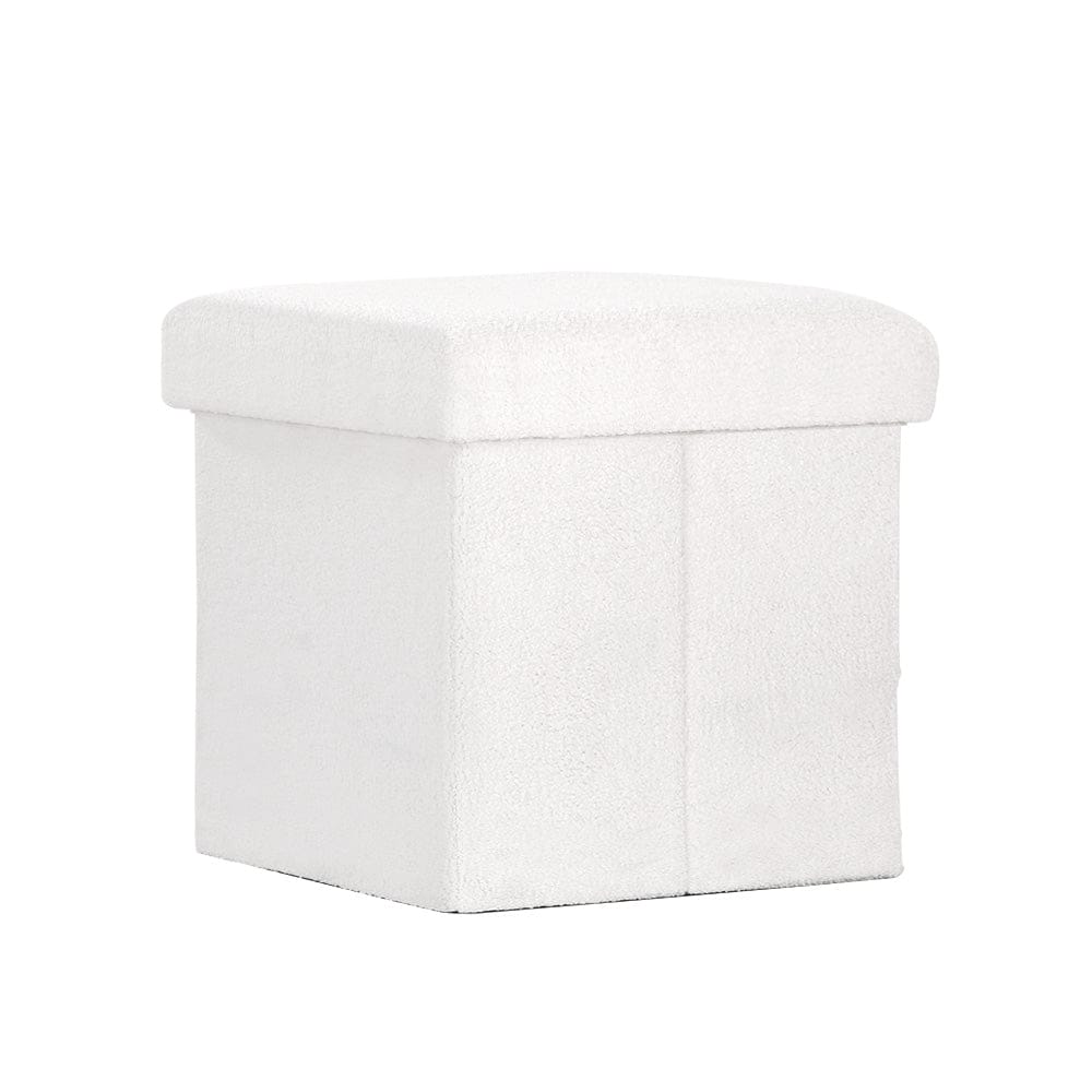 Artiss Furniture > Living Room > Ottomans & Footstools Artiss Ottoman Storage Foot Stool Vanity Square Teddy