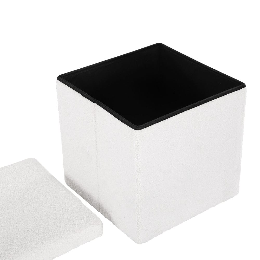 Artiss Furniture > Living Room > Ottomans & Footstools Artiss Ottoman Storage Foot Stool Vanity Square Teddy