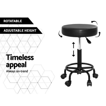 Artiss Furniture > Living Room > Ottomans & Footstools Artiss Salon Stool Round Swivel Chair