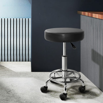 Artiss Furniture > Living Room > Ottomans & Footstools Artiss Salon Stool Round Swivel Chair Black