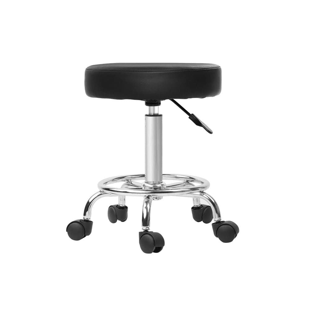 Artiss Furniture > Living Room > Ottomans & Footstools Artiss Salon Stool Round Swivel Chair Black