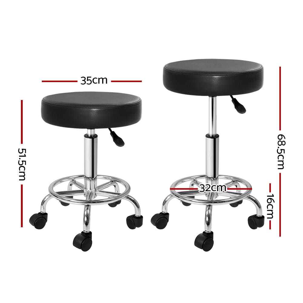 Artiss Furniture > Living Room > Ottomans & Footstools Artiss Salon Stool Round Swivel Chair Black