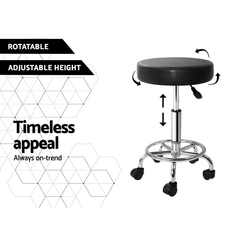 Artiss Furniture > Living Room > Ottomans & Footstools Artiss Salon Stool Round Swivel Chair Black