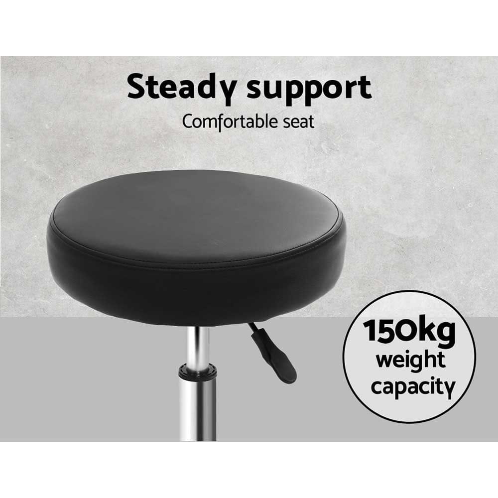 Artiss Furniture > Living Room > Ottomans & Footstools Artiss Salon Stool Round Swivel Chair Black