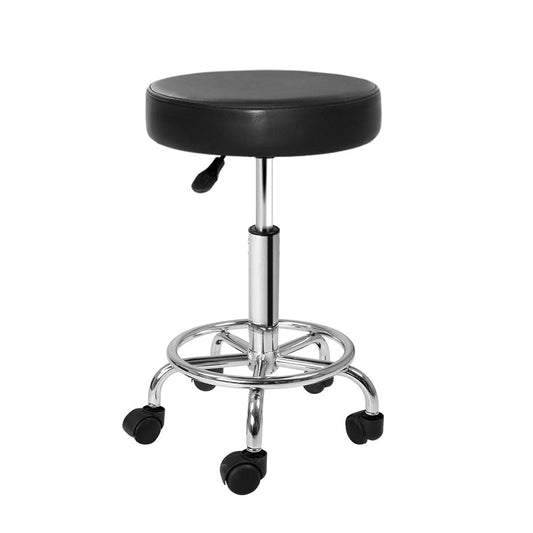 Artiss Furniture > Living Room > Ottomans & Footstools Artiss Salon Stool Round Swivel Chair Black