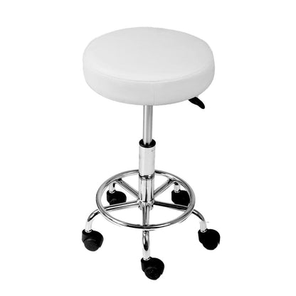 Artiss Furniture > Living Room > Ottomans & Footstools Artiss Salon Stool Round Swivel Chair White