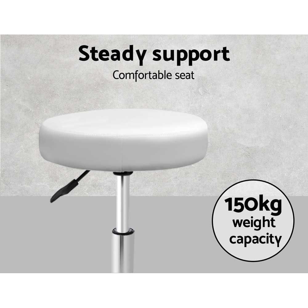 Artiss Furniture > Living Room > Ottomans & Footstools Artiss Salon Stool Round Swivel Chair White