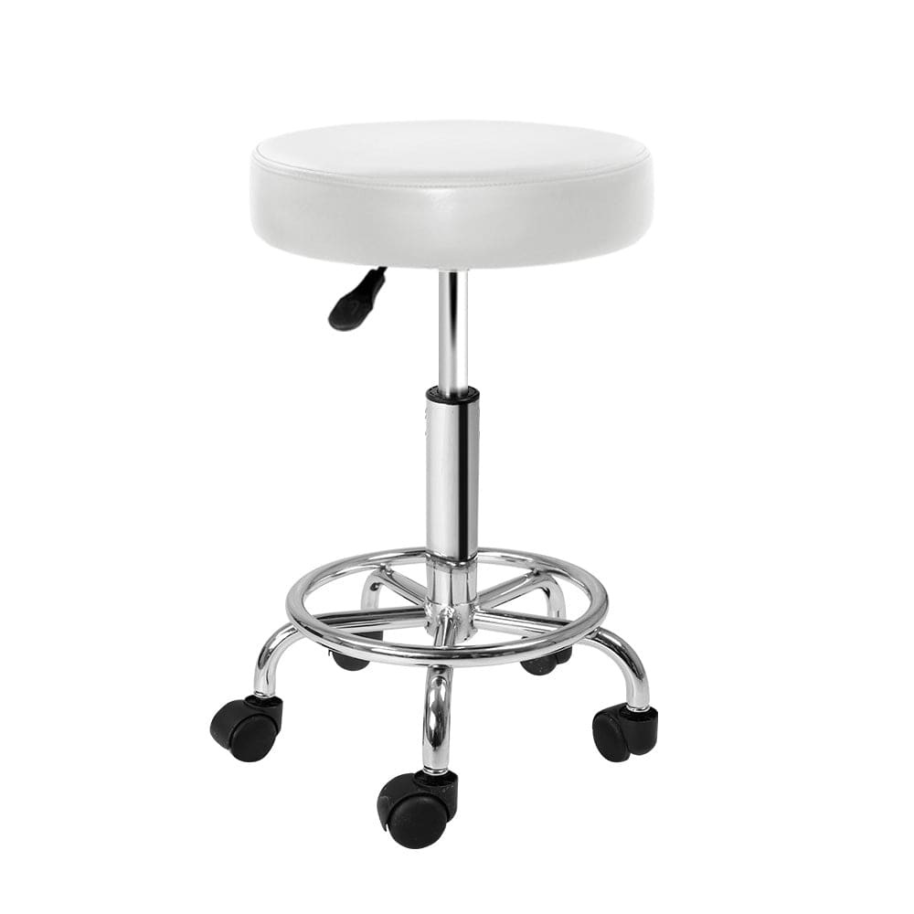Artiss Furniture > Living Room > Ottomans & Footstools Artiss Salon Stool Round Swivel Chair White