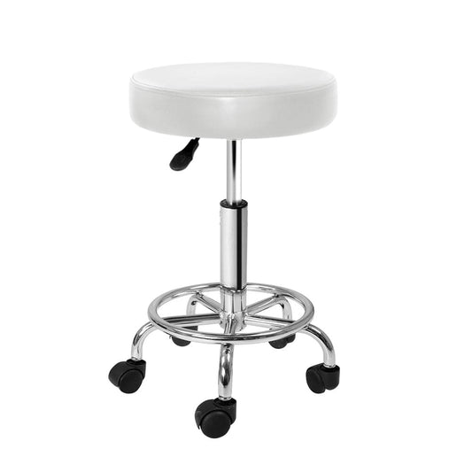 Artiss Furniture > Living Room > Ottomans & Footstools Artiss Salon Stool Round Swivel Chair White