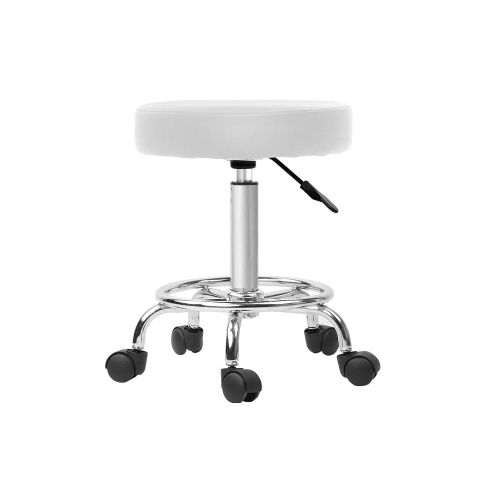 Artiss Furniture > Living Room > Ottomans & Footstools Artiss Salon Stool Round Swivel Chair White