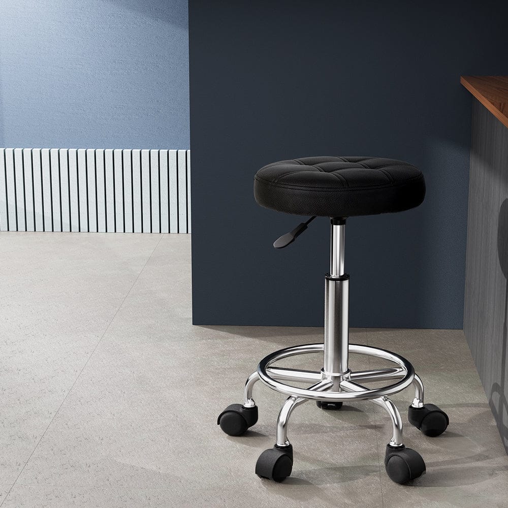 Artiss Furniture > Living Room > Ottomans & Footstools Artiss Salon Stool Round Swivel Chairs