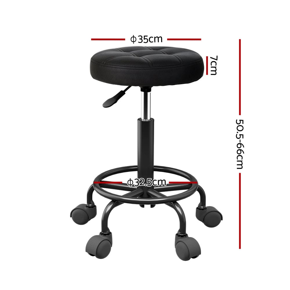 Artiss Furniture > Living Room > Ottomans & Footstools Artiss Salon Stool Round Swivel Chairs Black