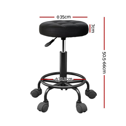 Artiss Furniture > Living Room > Ottomans & Footstools Artiss Salon Stool Round Swivel Chairs Black
