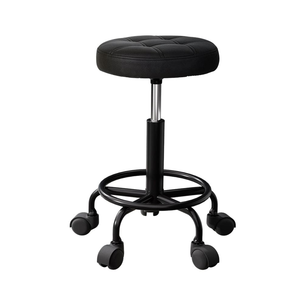 Artiss Furniture > Living Room > Ottomans & Footstools Artiss Salon Stool Round Swivel Chairs Black