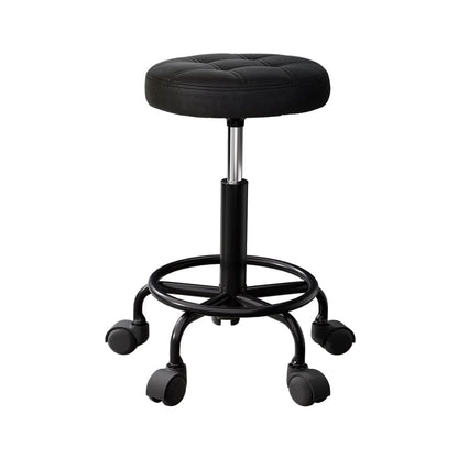 Artiss Furniture > Living Room > Ottomans & Footstools Artiss Salon Stool Round Swivel Chairs Black