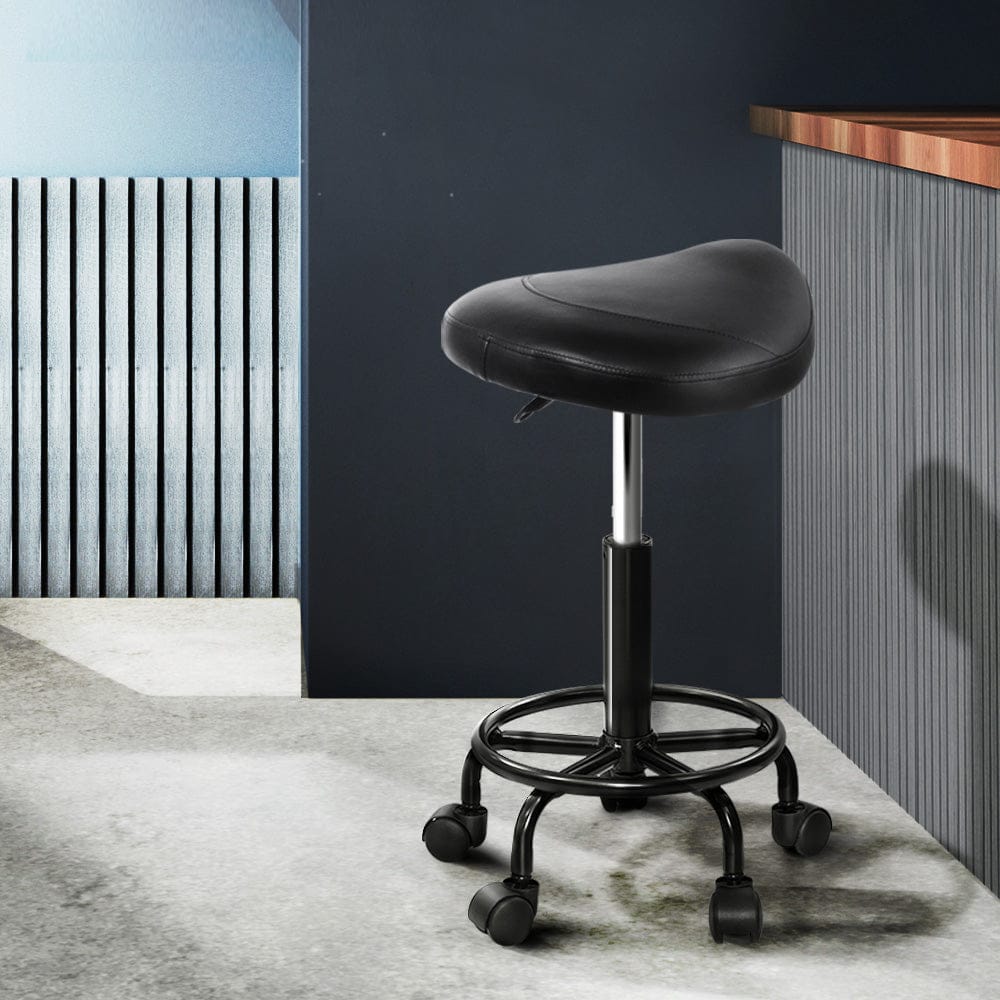 Artiss Furniture > Living Room > Ottomans & Footstools Artiss Salon Stool Saddle Swivel Chair