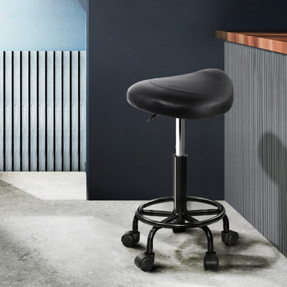 Artiss Furniture > Living Room > Ottomans & Footstools Artiss Salon Stool Saddle Swivel Chair