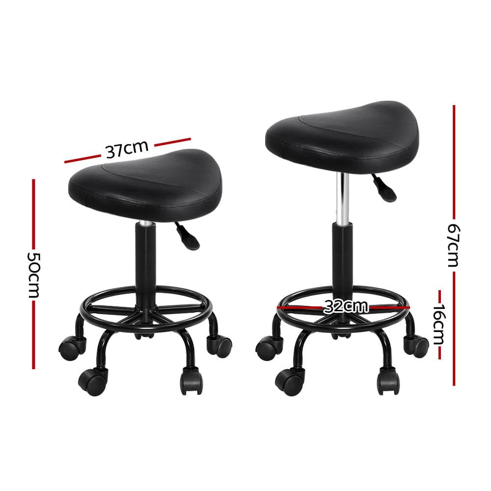 Artiss Furniture > Living Room > Ottomans & Footstools Artiss Salon Stool Saddle Swivel Chair